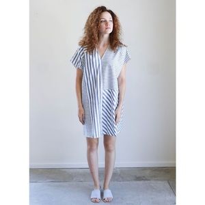 Where Mountains Meet Striped Harper Dress in Faded Indigo size M